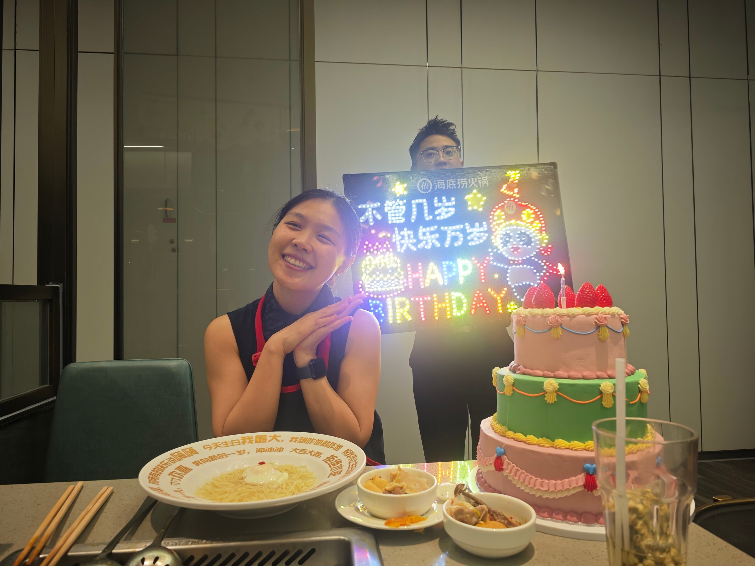 Cherish and Judy at Haidilao for Cherish lunar birthday